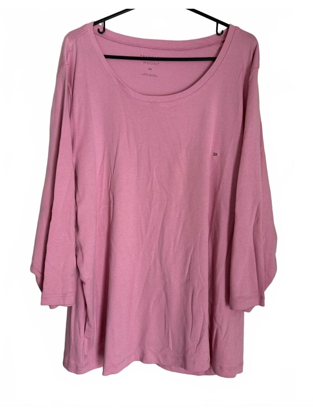Preswick & Moore NEW Women's Tee Shirt Size 3X Pink Orchid Cotton Minimalist